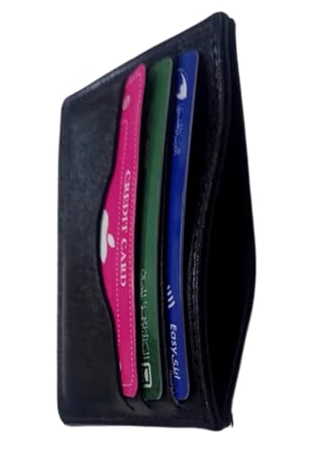 حامل بطاقات من الجلد الطبيعي للرجال والنساء، مقاس 11 × 8 سم،...