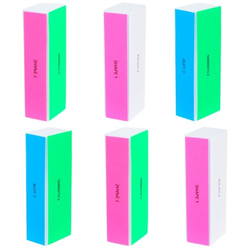 Image of Cobee 4 Way Nail Buffer Block, 6 Pcs Nail Shine Buffer Files Sponge Nails Buffers Professional Grit Polishing Blocks for Manicure Kit