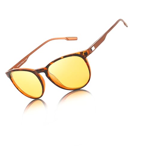 LVIOE Womens Night Vision Glasses for Driving, Polarized Anti Glare Yellow Lens Glasses Nighttime Glasses