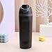 DUTHINGS - DUTHINGS Insulated Stainless Steel Water Bottle with Straw, 24 oz – Leakproof, BPA-Free Reusable Sports & Travel Bottle with Replacement Straw and Cleaning Brush (Black)