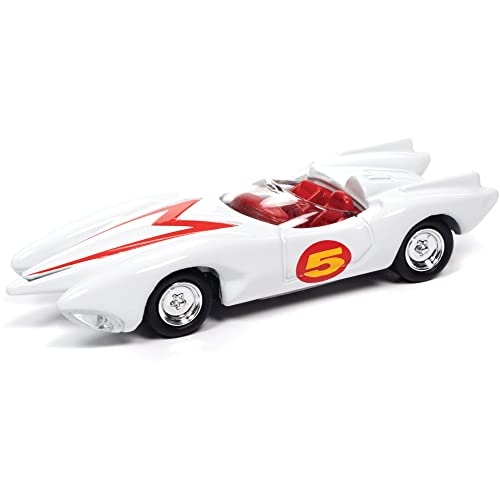 Speed Racer Mach 5 w/Tin, Speed Racer - Johnny Lightning JLDR015/24 - 1/64 Scale Diecast Model Toy Car
