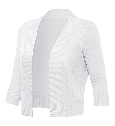 Gomamee Women'S Classic 3/4 Sleeve Open Front Kint Cropped Cardigans Bolero Shrug For Dresses thumb #6