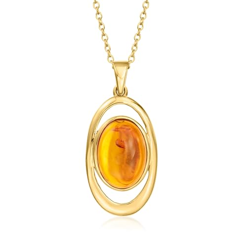 Ross-Simons Amber Pendant Necklace in...