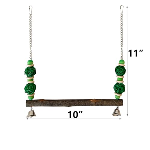 Image of Bird Swing Conure Toys, Parrot Climbing Hammock for Parakeet, Lovebird, Budgie, Cockatiel, Conure, Small Birds