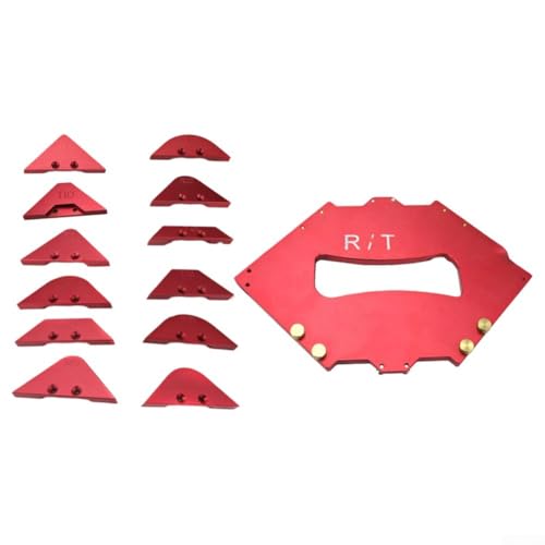 Yuanpgky Gabarit de défonceuse d'angle de table en alliage d'aluminium avec 12 modèles R5-R40 et -T40 pour le travail du bois et rayon pour la coupe des bords