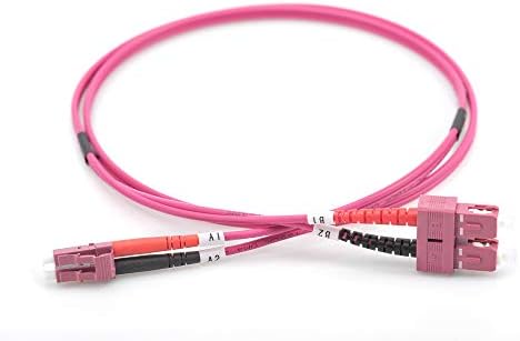 DIGITUS FO patch cable OM4-1 m LC to SC fiber optic cable - LSZH - Duplex Multimode 50/125µ - 10 GBit/s - Purple