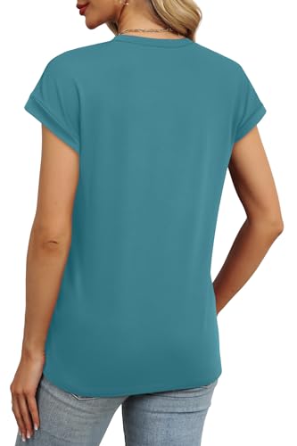 Image of Alaroo Womens Summer Tops Short Sleeve Shirts Crew Neck Cute Trendy Tunic Blouses (S-3XL)