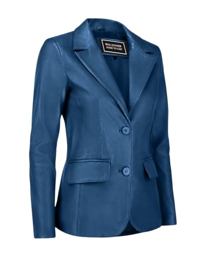 Image of Jild Classic Style Leather Blazer Women - Casual Coat Leather Jacket Women