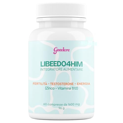 Goodere - LIBEEDO4HIM - Integratori Sessuali Per Uomo - Per Libido e Desiderio Forte Con Maca Peruviana, Tribulus E Arginina – Supporto Energetico, Vitalità E Benessere Maschile – 60 Compresse
