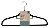 FORNOR 27027 Cintre en Velours Noir X 3 41 x 22 x