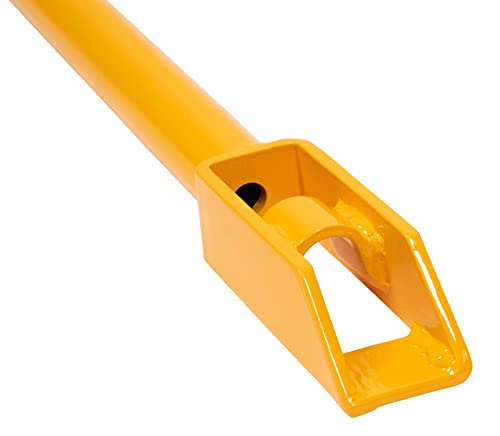 Image of Mytee Products 39.5 inch Combination Winch Bar for Flatbed Trailer - Yellow Powder Coated Carbon-Steel Combo Winch Bar with Non-Slip Handle & Square Head for Chain Lever Binders