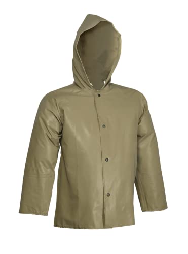Image of Tingley Magnaprene J12148 Jacket With Attached Hood, Storm Fly Front and Inner Cuffs, 2XL, Olive Drab