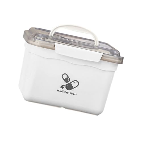 Mikikit Botiquín De Primeros Auxilios De Doble Capa Tapa, Caja Portátil De Almacenamiento Médico Multifunción, Resistente y Sellada contra Humedad, para Uso Doméstico y Viajes