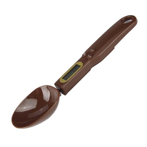 Cuillère Balance, 500g/0.1g Balance Alimentaire Electronique, pèse grammes et onces, Poignée et bec verseur Balance de Cuisine Digitale pour Café en Poudre (Couleur du café)