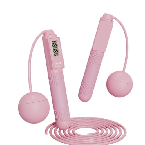 Effonekトレーニング、減量、運動、カウント機能付きスマートエアスキッピングロープ、大人と子供の両方に適しており、男性と女性の両方に適しており、屋内と屋外、収納バッグ付き、フィットネスとボディシェーピング、脂肪燃焼ウェイト用 (ピンク)