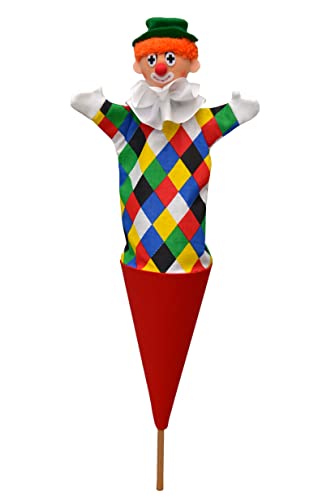Marionette Märchenfigur Handpuppe Kasper Clown 55 cm, Ideal für Puppentheatre und Rollenspiele, für Kinder Baby Jungen Mädchen