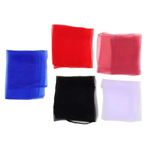 COLLBATH Tricks Scarves 5pcs Movement Scarves Wrist Silk Dance Performance Props Hemmed Scarves Stage Performance Scarves