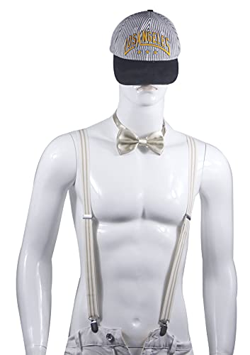 Image of Men's Suspenders Bowtie Set Elastic Y Shape Style Women's Suspenders Bowtie For Wedding&Formal Events