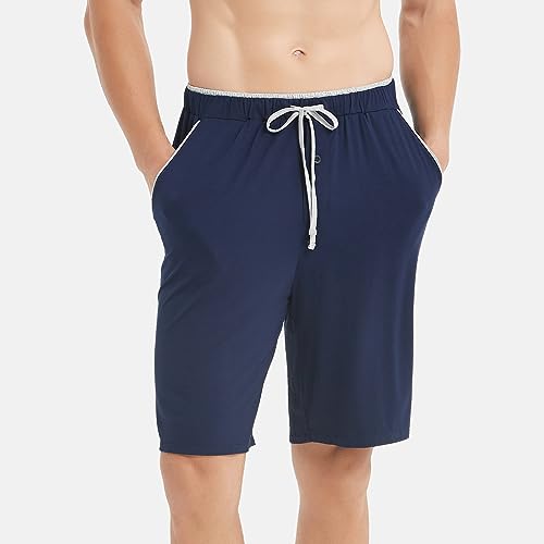 GYS Men's Bamboo Viscose Pajama Shorts Soft Comfy Knit Sleepwear Shorts with Pockets4