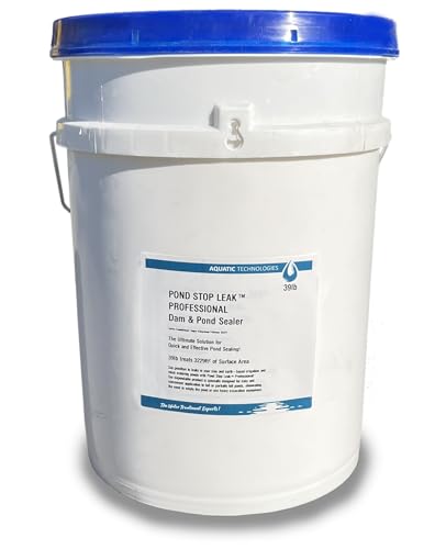 Pond Stop Leak Professional 39lb for Earth-Based Leaking Ponds no Need to Empty or Drain Pond Apply Directly to Water Surface Creates a Permanent Seal & Non-Toxic