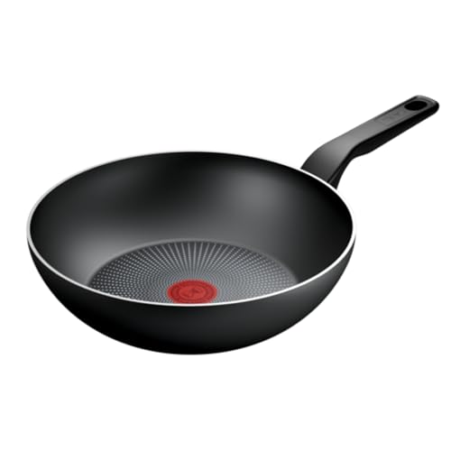 Tefal Wok Recycled On 28 cm - Sartén revestimiento antiadherente, rendimiento duradero, aluminio 100% reciclado, Thermo-Signal, Inducción avanzada, sin PFOA, fabricada en Francia, C29719