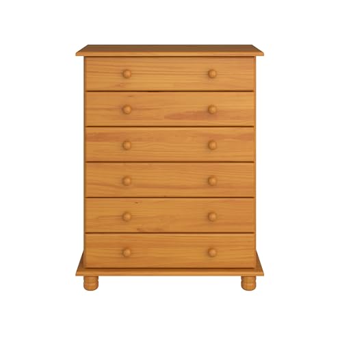 MOBLIT Cómoda, Realizada en Madera de Pino Macizo, Serie Canet. Medidas 78x39 cm (Ancho x Fondo) (100 cm de Alto, Miel)