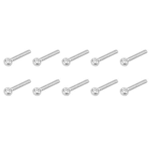 Image of METALLIXITY Shoulder Swing Lifting Bolt (M6x30mm) 10Pcs, 304 Stainless Steel Eye Bolts - for Home Renovation, Pipeline Gate Valves Fasteners, Silver