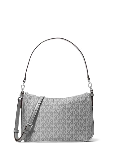 Michael Kors Bolsa tiracolo Jet Set Pochette com zíper médio, ferragens prateadas/tonal MK Signature Nylon/Storm