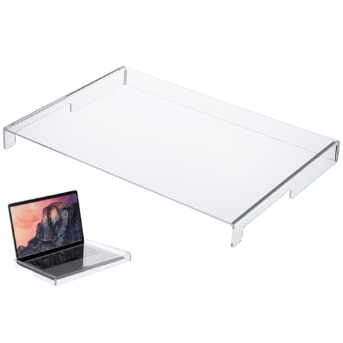Image of UKCOCO Transparent Acrylic Keyboard Protector Cover Dust Hood for Laptop and Desktop 13.77X9.84 Inch Waterproof Scratch Resistant Keyboard Dust Cover