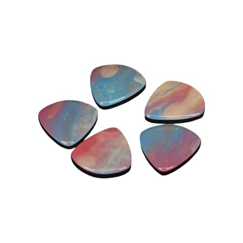 Pack of 5 Responsive Resin Guitar Picks with Textured Surfaces Professional for Electric Acoustic Guitars Ukulele Bass Flexible 