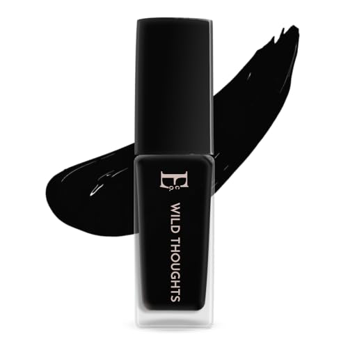 Image of Ellement Co Wild Thoughts Nail Paint 10 ML | Deep Black Nail Colour with High Gloss Finish | Long Lasting & Chip Resistant Formula | Smooth Professional Application | Vegan, Non-Toxic & Paraben Free Nail Polish for Bold, Goth, Party, Night Looks & Statement Glam