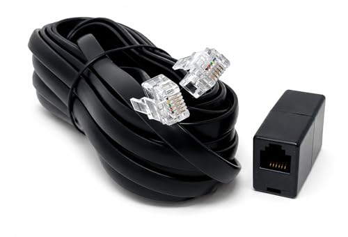 Cable RJ12 (RJ11) DRUT con acoplador de alta fidelidad y pines dorados para extensión BT