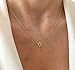 LLWOM Dainty Gold Necklace-14K Gold Plated CZ Star Of David Necklace for Women Simple Jewelry Everyday for Women