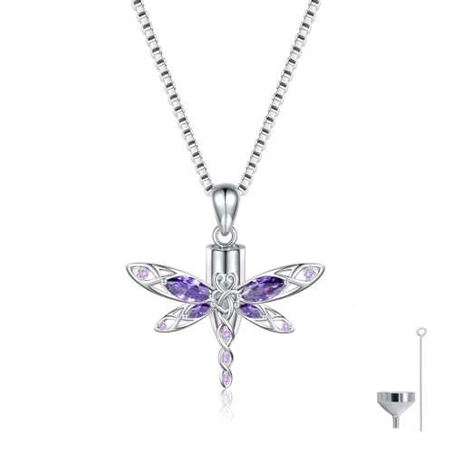 MANBU Sterling Silver Cremation Jewelry for Ashes: Urn Necklace Memorial Ash Pendant Bereavement Keepsake Gifts for Loss of a Loved One