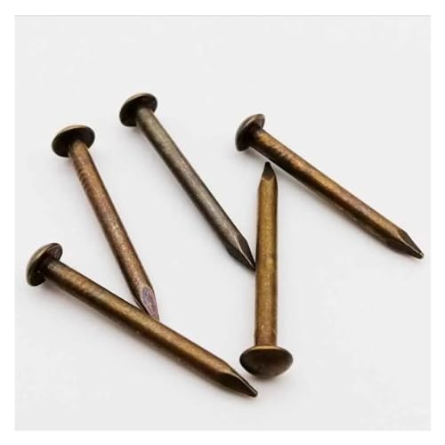 Clavos pequeños mini cabeza redonda 100 piezas 1.2 mm x 8 mm cobre puro latón antiguo para muebles bisagra tambor miniatura 3