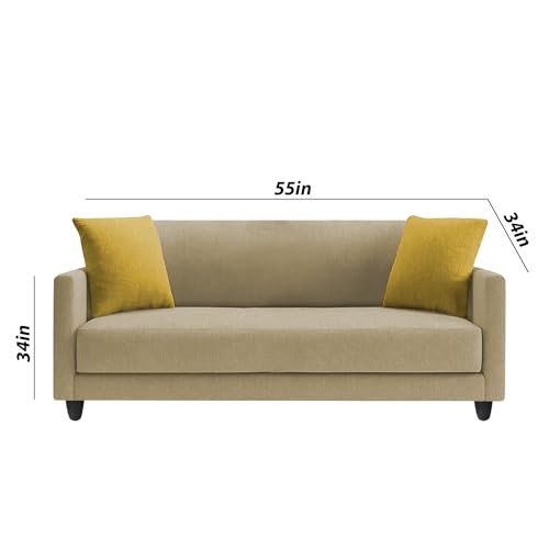 Image of Casaliving Dominic 3 + 2 Seater Sofa Set for Living Room (Cream) Premium Fabric Sofa
