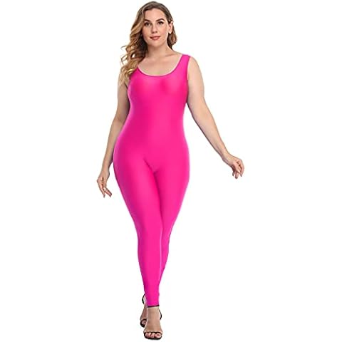 Speerise Women Spandex Dance Tank Unitard Bodycon Jumpsuit, Hotpink, XX-Large Cover