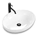 Produktbild VBChome Waschbecken Keramik 51 x 39 Design Oval Waschtisch Handwaschbecken Aufsatz-Waschschale FÜR Badezimmer GÄSTE WC Carola