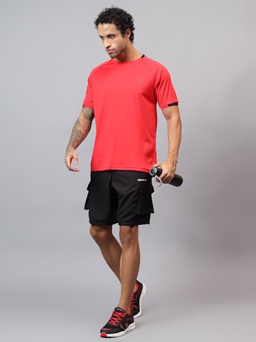 Image of Vector X Regular Fit Solid Cargo Sports Shorts for Men| Stylish & Comfortable| Casual, Hiking, Running & Outdoor Shorts Both Side Zipper Cargo Pockets