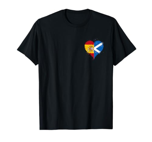 Bandera Escocia España Genial para Orgulloso Español Escocés Camiseta