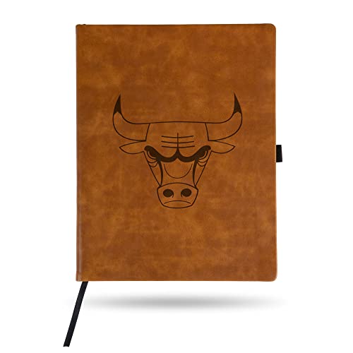 Rico Industries NBA Chicago Bulls Brown Laser Engraved Notepad W/Elastic Band - 8.25'' W x 11.5'' H