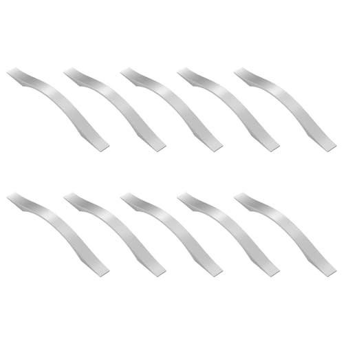 Gutol Juego de 10 tiradores plateados en forma de D para armarios de cocina y baño, con centro de orificio a 192 mm.