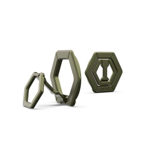 Image of URBAN ARMOR GEAR UAG Magnetic Phone Ring Stand Compatible with MagSafe Magnet, Removable Metal Finger Ring Grip & 360 Rotation Adjustable Kickstand for iPhone 17, Galaxy S26, Olive Drab