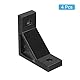 QUARKZMAN 4 Stück 90 Grad Winkel Aluminium Profil Eckwinkel, Eckverbindungsverbinder für 3030 Serie (Schwarz)
