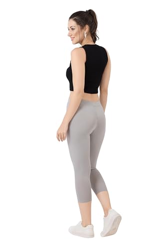 Image of TRASA Tailored Cut & Classic Fit Stretchable Cotton Fabric Mid-Rise Skinny Fit High Ankle Length /Cropped Length Leggings for Women, Available Size - M, L, XL, 2XL, 3XL, 4XL, 5XL
