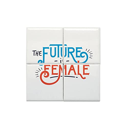Carreaux céramique The Future is Female pour crédence cuisine et salon féministe