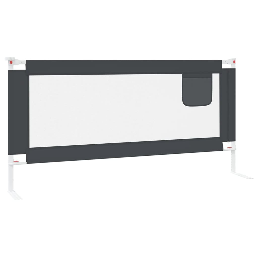 INLIFE Kleinkind-Bettschutzgitter Dunkelgrau 190x25 cm Stoff,3.11kg,10232