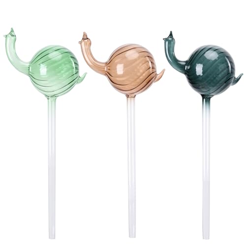 Chonsun Glass Snail Plant Watering Globes 3 Pack Watering Planter Insert
