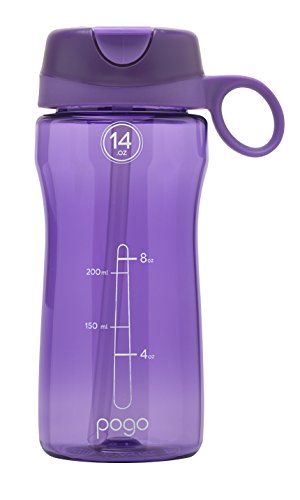 Pogo BPA-Free Plastic Water Bottle with Flip Straw
