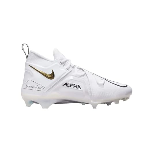 Nike Men's Alpha Menace Pro 3 Mid Football Cleat Size 12 (White)